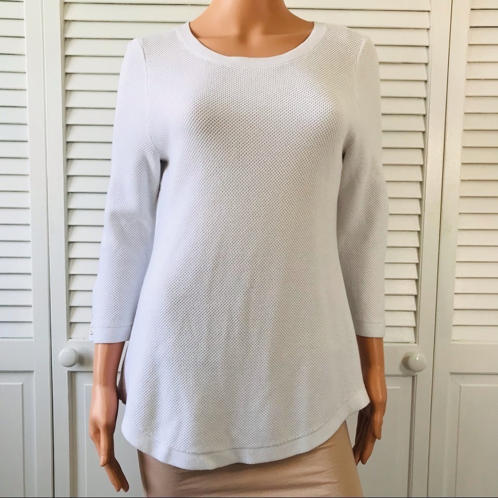 3/$25 Talbots White Scoop Neck Long Sleeve Sweater Size Mp